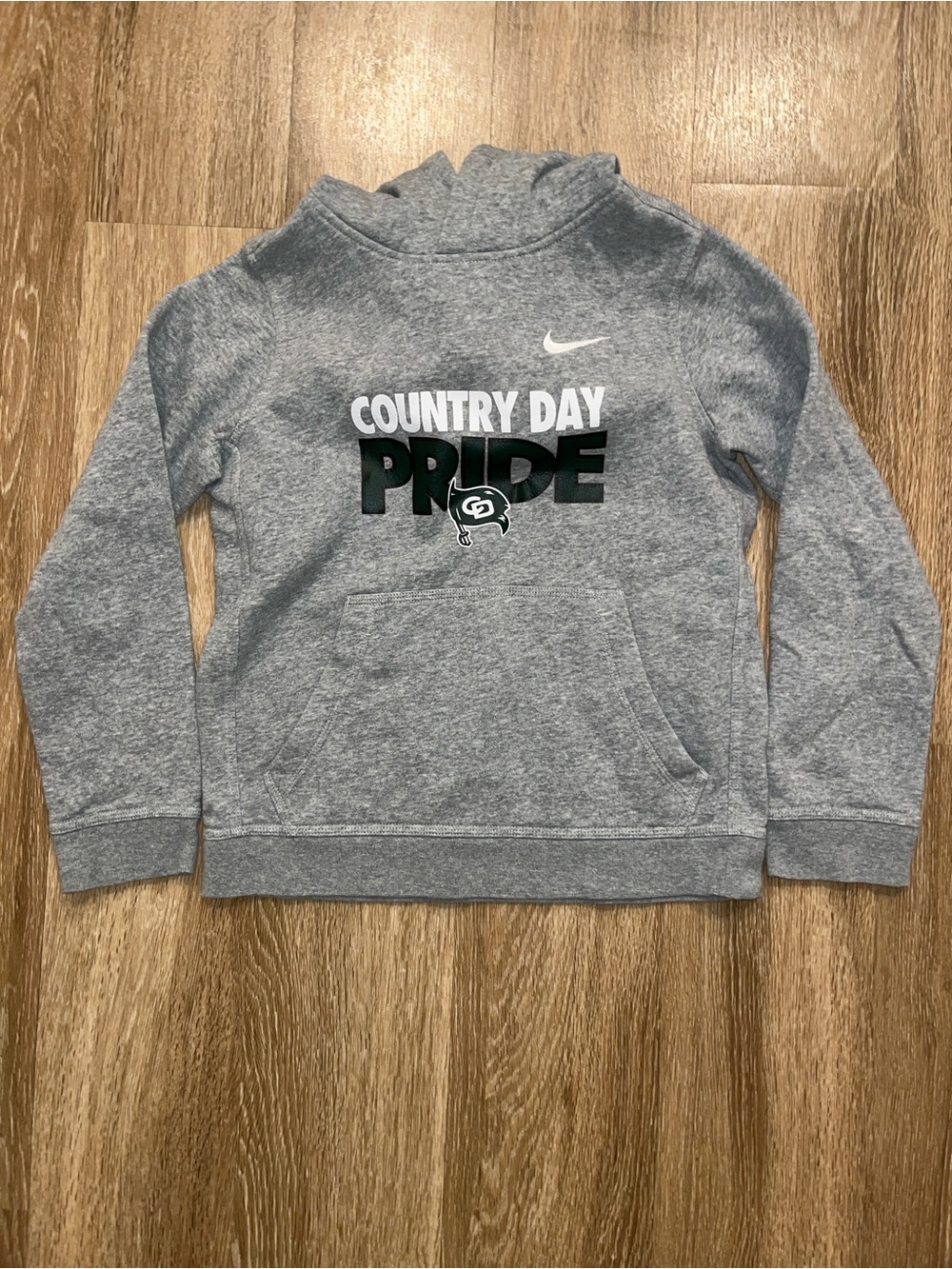 Nike Gray Kids Hooded Sweatshirt with Country Day Pride Graphic